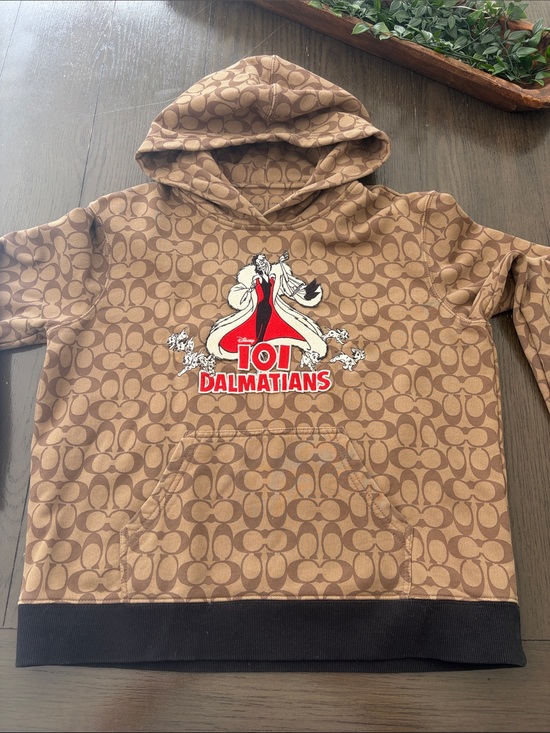 Coach Tops - Coach Brown Signature Monogram 101 Dalmatians Graphic Hoodie